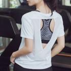 Sports Cut Out Back Short-sleeve T-shirt