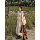 Ribbon-accent A-line Long Dress
