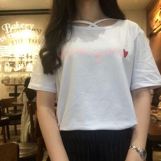 Lattice Letter Short-sleeve T-shirt