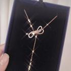 Bow Pendant Necklace Rose Gold - One Size