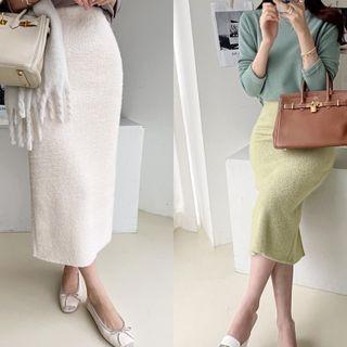 Faux-fur Long H-line Skirt