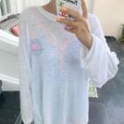 Round-neck Printed Loose-fit Top