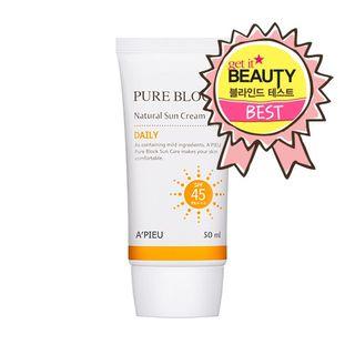 Apieu - Pure Block Natural Daily Sun Cream Spf45 Pa+++ 50ml