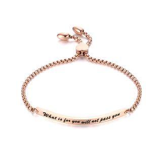 Simple And Fashion Plated Rose Gold Geometric Strip 316l Stainless Steel Bracelet Rose Gold - One Size