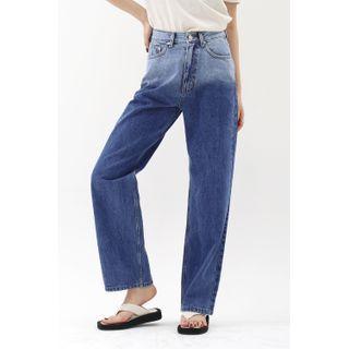 Gradation-washed Straight-leg Jeans