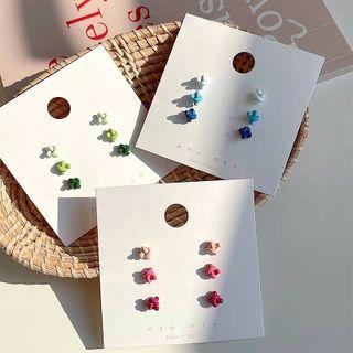 3 Pair Set: Knot Alloy Earring