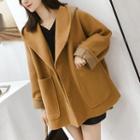 Dual-pocket Buttoned Hooded Coat