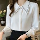 Long-sleeve Doll Collar Shirt