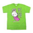 Funny Japanese T-shirt Invective Rabbit It Just Make Me Sick. (lime Green) (size:l)
