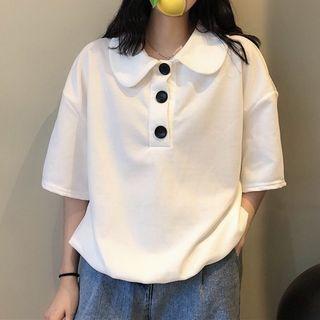 Short-sleeve Polo Shirt White - One Size