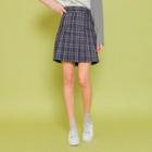 Check-patterned Pleated Miniskirt
