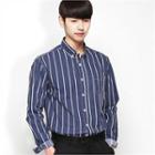 Long-sleeve Pocket-front Pinstripe Shirt