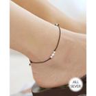 Silver-beads Thread Anklet