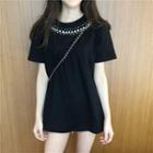 Short-sleeve Embellsihed T-shirt