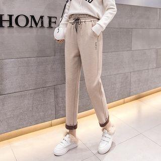 Drawstring Fleece Lined Pants