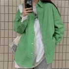 Button Jacket / Lettering T-shirt