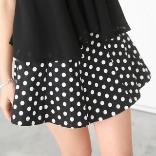 Inset Shorts Polka Dot A-line Skirt