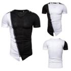 Two-tone Zip Detail Short-sleeve T-shirt