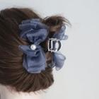Mesh Bow Hair Claw Grayish Blue - One Size