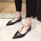 Pointed Zip Detail Flats