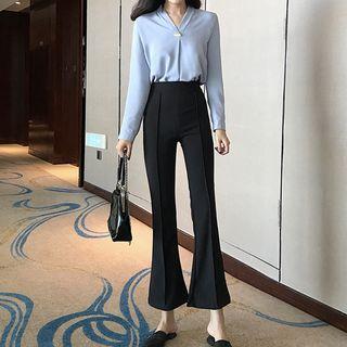 V-neck Blouse / Boot Cut Dress Pants