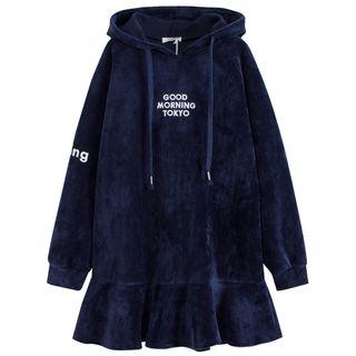 Letter Printed Hooded Dress