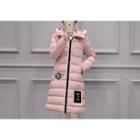 Embroidered Hooded Long Padded Jacket