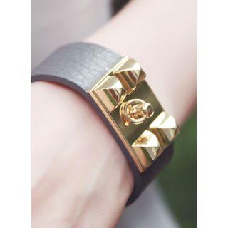 Metallic Faux-leather Bracelet