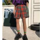 Color Block Plaid Shorts