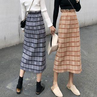 Elastic Waist Printed A-line Skirt