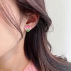 Tulip Heart Alloy Earring 1 Pair - Pink - One Size