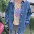 Plaid Panel Denim Jacket