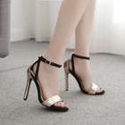 Metallic Faux Leather High-heel Sandals