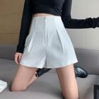 High-waist Zip-up A-line Dress Shorts