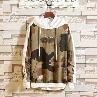 Camouflage Panel Lettering Hoodie