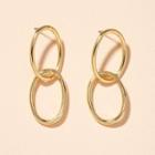 Interlocking Hoop Alloy Dangle Earring 1 Pair - Interlocking Hoop - Gold - One Size