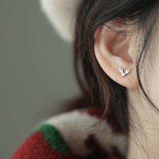 Deer Stud Earring S925 Sterling Silver - Elk - One Size