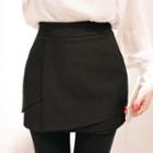 Inset Shorts Wrap-front Mini Skirt