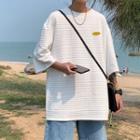 Short-sleeve Applique Quilted T-shirt