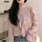 Bell-sleeve Ruffled Chiffon Top