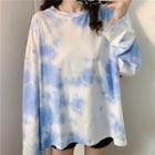 Long Sleeve Tie-dye T-shirt As Shown In Figure - One Size