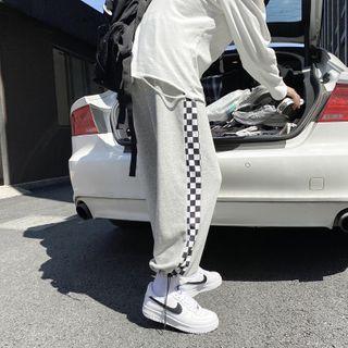Check Trim Sweatpants