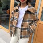 Plaid Cropped Single-breasted Coat