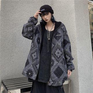 Print Stand-collar Zip Jacket