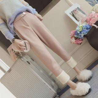 Fleece Panel Cropped Pants