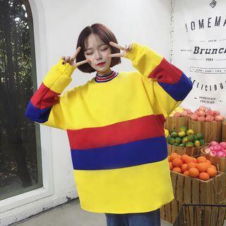Mock-neck Color Block Sweatshirt