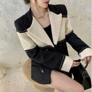 Paneled Double-breasted Blazer