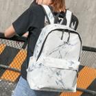 Nylon Marble Printed Backpack