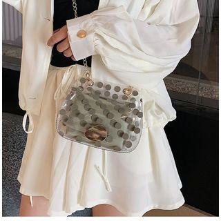 Set: Polka Dot Pvc Crossbody Bag + Pouch