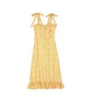 Spaghetti Strap Floral Print Frill Trim A-line Dress